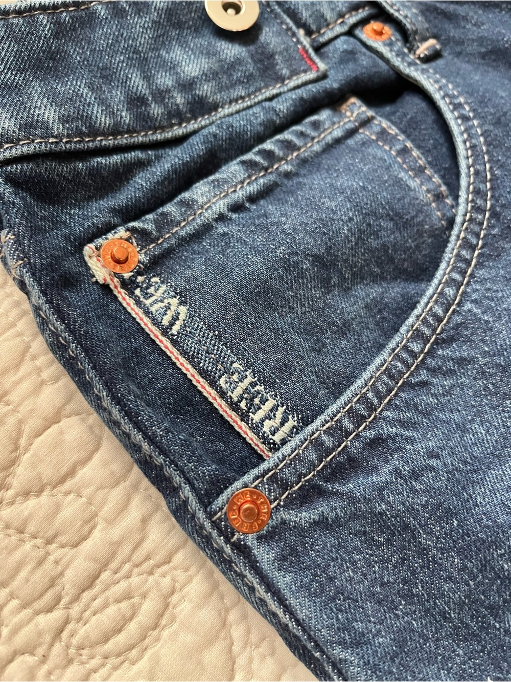 FREE PEOPLE We the Free Slim Selvedge Wide Cuffed Jeans 32 - Picture 4 of 16